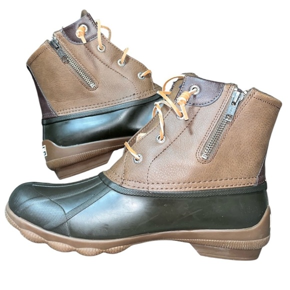 SPERRY SYREN GULF Women’s Duck Mid Boot SZ 7 Black Brown Keen Insert Topsider - Picture 1 of 17